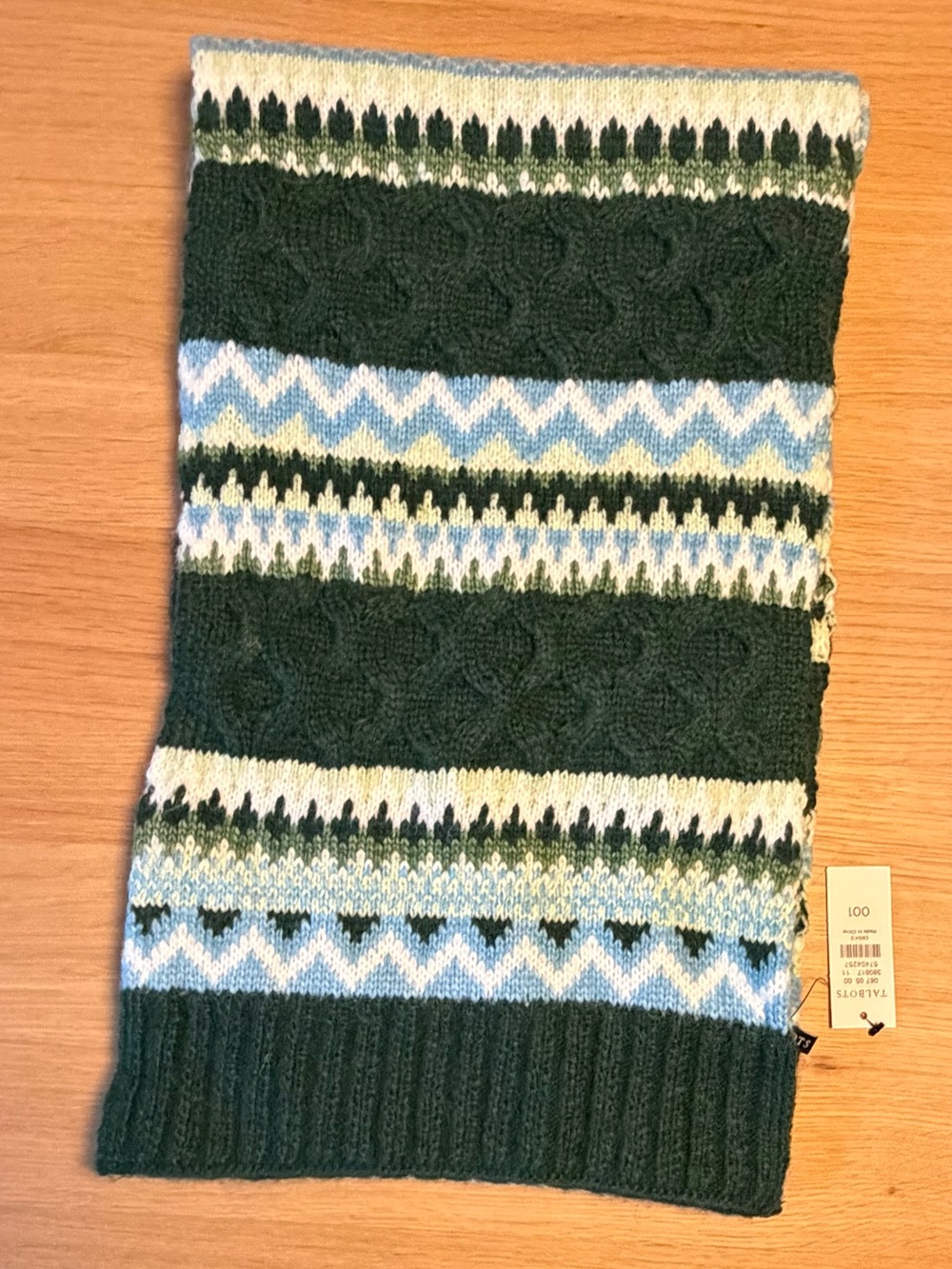 Patterned Knit Sweater - Green